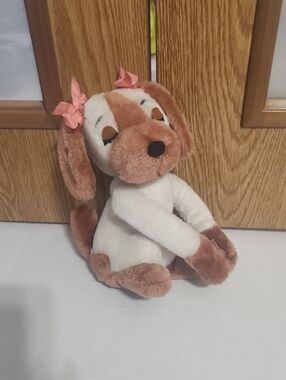 Vintage 1976 Dakin Puppy Love Hugging Girl Dog Plush